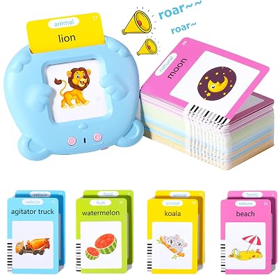 Oderra Talking Flash Cards 112 Cards 224 Words Educational Toy for Kids