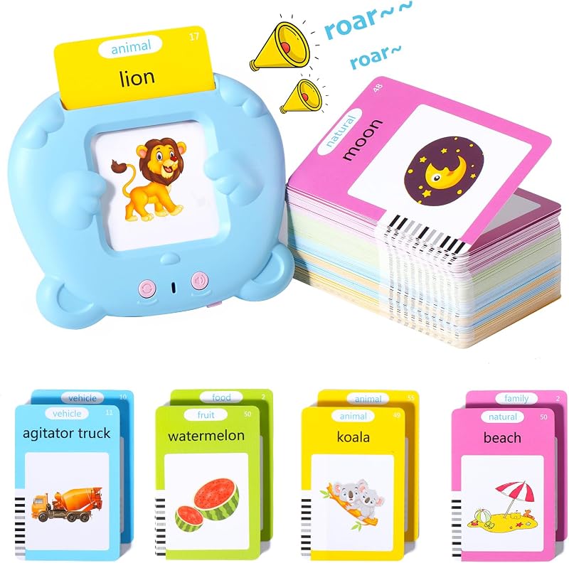 Oderra Talking Flash Cards 112 Cards 224 Words Educational Toy for Kids