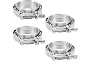 VehiMata 3.0 Exhaust Flange, 2PCS V Band Clamp with Flange Male Female Stainless Steel