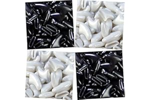 zetpo 80 pcs Cat Claw Covers | Cat Nail Caps | with Adhesives and Applicators (S, Black, White)