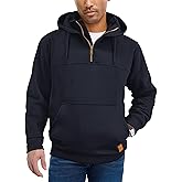 JEMLDL Men's Quarter Zip Hoodies Cotton Fleece Long Sleeve Pullover Sweatshirt With Pockets