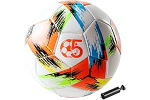 Innotoys Soccer Ball Size 5 Size 4 with Pump Deflated, Vibrant Multicolor Design, Operation Christmas Soccer Ball, Bright Tri-Color Indoor/Outdoor Training Sports Ball, Soft Touch Official Size