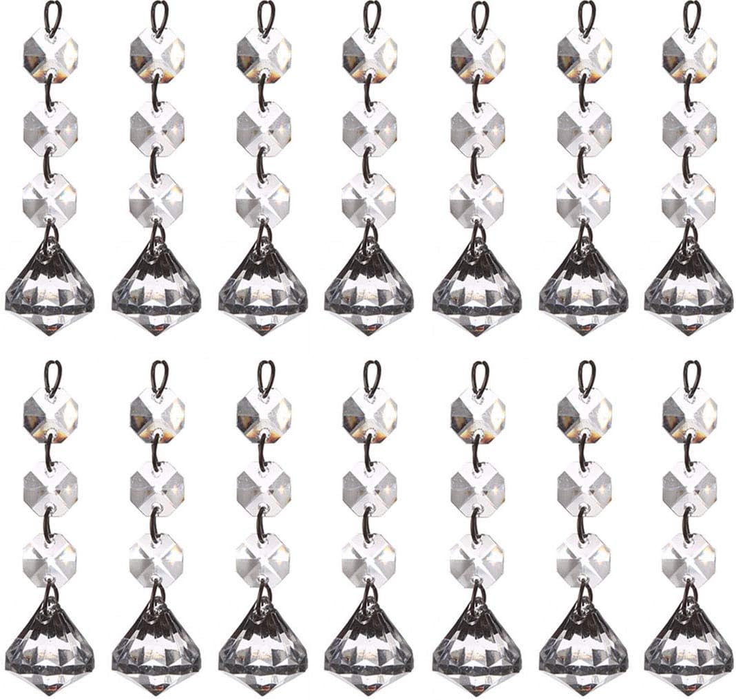 30pcs Chandelier Hanging Acrylic Crystal Beaded Strands Chain, Diamond Beads Tree Garland for Wedding, Christmas, Party Decorations, Lighting Drops, Ceiling Light Pendants Supplies (Jewel)