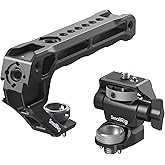 SMALLRIG Top Handle with Monitor Mount Kit, with 3/8"-16 Locating Holes for ARRI, 1/4"-20 Threaded Hole, 5 Built-in Cold Shoe, 360° Swivel and 180° Tilt Adjustable, Anti-Twist Design - 5323