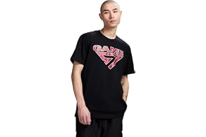 Game 7 Camiseta masculina de algodão e gola redonda e logotipo gráfico leve de manga curta