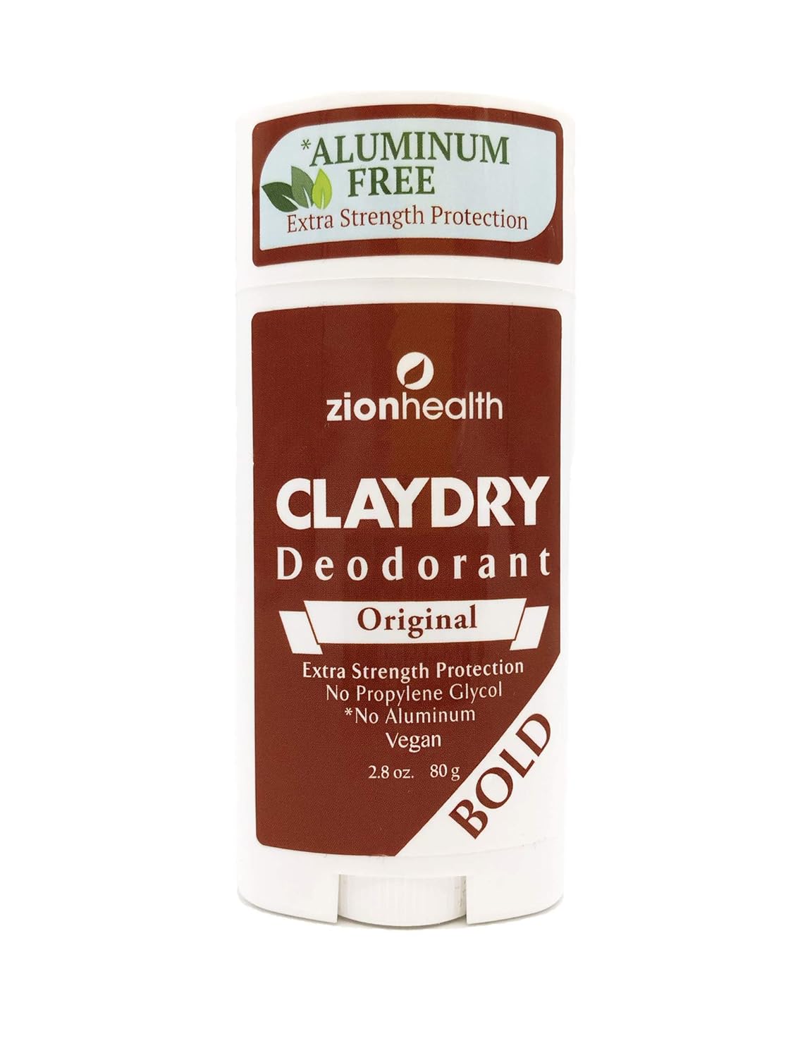 Zion Health Zionhealth Clay Deodorant Original Extra Strength Protection, Bold, 2.5 Oz