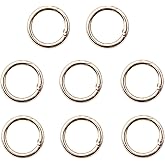 SICOLAS 8 pcs Round Carabiner Metal Spring Key Ring,Spring Snap Hooks Clip,Trigger Keyring Buckle,Flat O Ring for Bags Purses