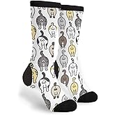 YISHOW Men's Women's Novelty Crew Socks, Funny Crazy Cat Socks Gifts
