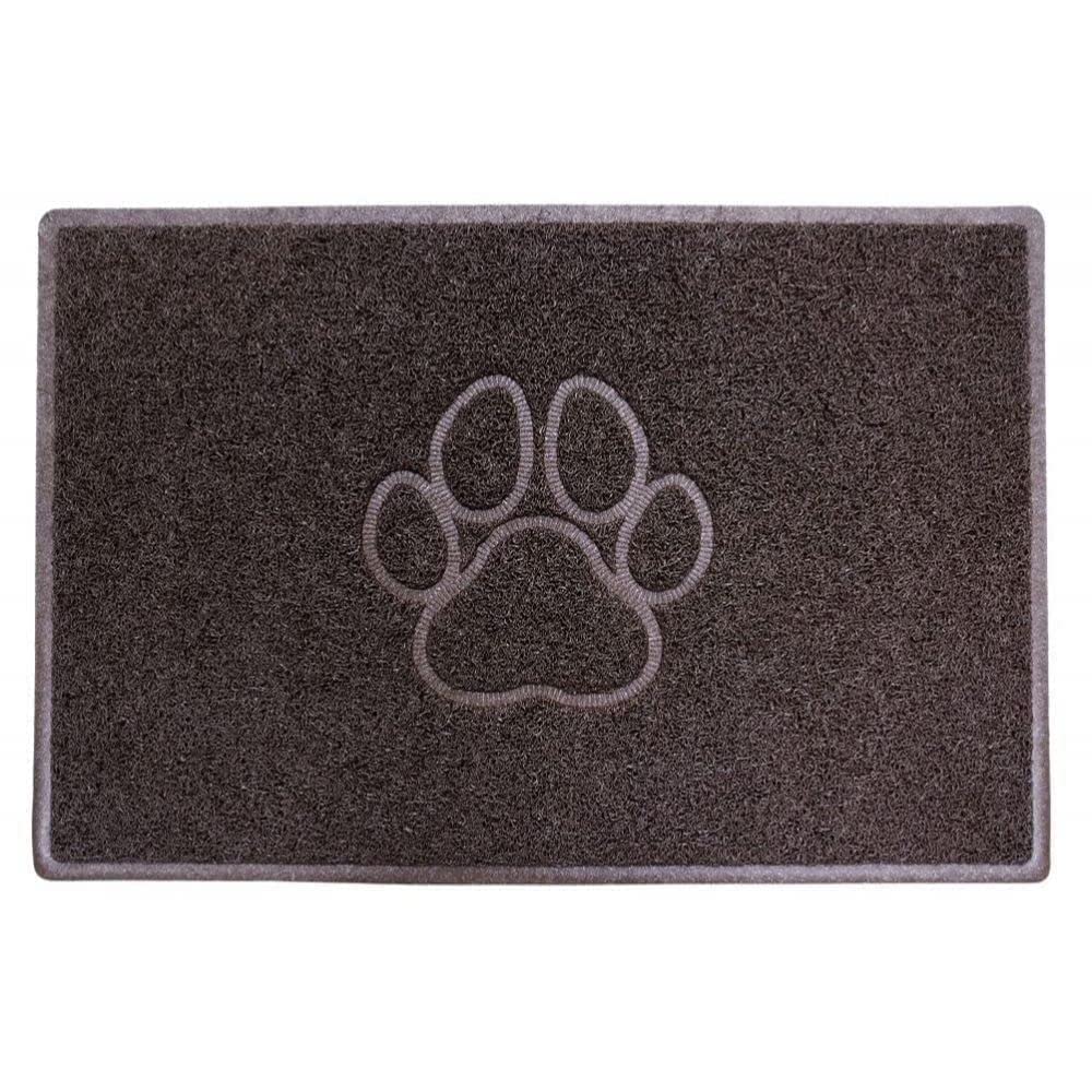 Nicoman Paw Embossed Shape Indoor Outdoor Dirt-Trapper Door Mat Washable Barrier Heavy Duty Doormat - (Watertight Rubber-Back, Large, Brown, 90 x 60cm)