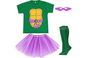 FONYFA for TMNT Costume Set, Halloween Tutu Skirts Women Shirt for TMNT Costume for Funny Halloween Christmas