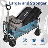 Sekey Folding Trolley 440LB Capacity All-Terrain Beach Garden Cart Light Blue view 5
