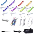 12 Lamps RGB Glass Edge Shelf Side Clip Clamp Light LED Under Ca