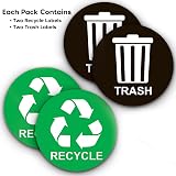 ASSURED SIGNS Bin Stickers 5in x 5in 2 Sets Trash and Recycle Labels view 3