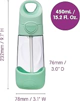 b.box Tritan Drink & Water Bottle 450ml Blue Slate Easy Grip Leakproof Lid view 4