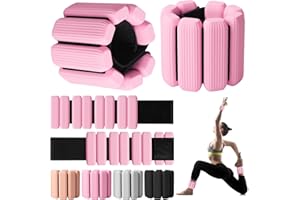 GALLIA Wrist Weights, 2Pack Adjustable Wearable Wrist Ankle Weights for Women/Men, Silicone Wrist Bangles for Walking, Yoga, Pilates, and Gym, Arm & Leg Workout, 2lb