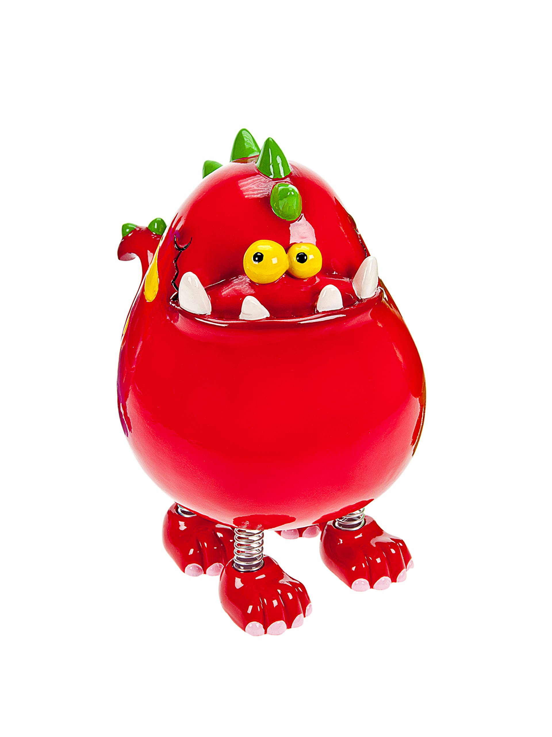 Mousehouse Gifts - Red Monster Piggy Bank with Spring Legs, Charming Money Box for Kids, Boys & Girls