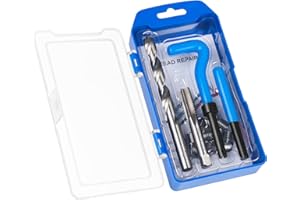 JMMRRR 15PC SAE Thread Repair Kit 7/16-14 inch HSS Drill Helicoil Repair Kit for Internal Screw Holes Repairing (Blue)