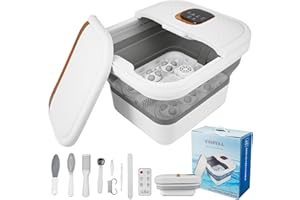 UNIFULL Collapsible Foot Spa Bath with Heat, Motorized Massager, Touch Screen, Foot Pedicure Kit, Temperature Control, Pedicure Foot Spa, Foot Bath