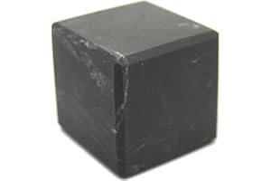 Karelian Heritage Authentic Non-Polished Shungite Cube | Non-Polished Black Stone Small Décor Highly-Protective Crystal Cube 2 inches (5 cm) | Reiki Healing, Chakra Meditation, Energy Generator CN04