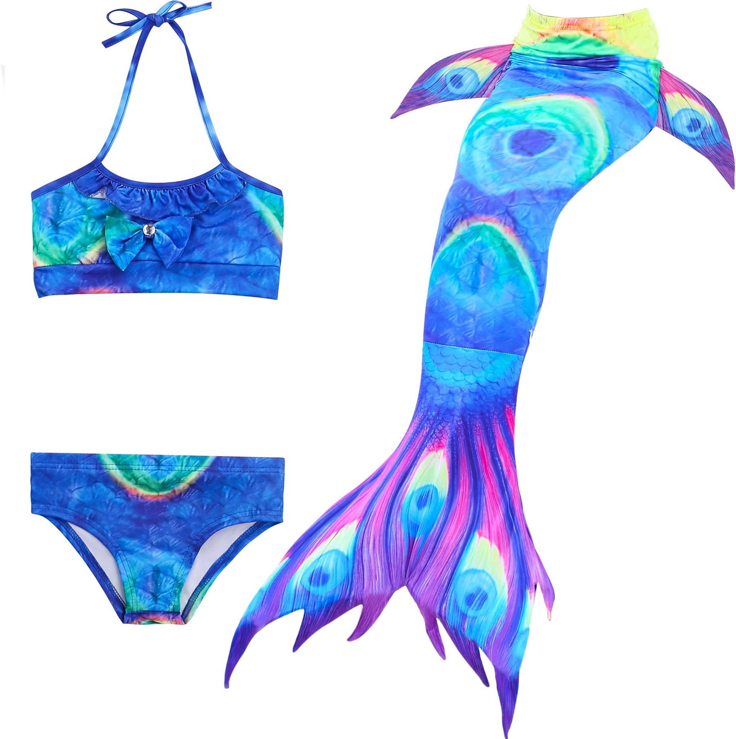 Girl's Swimsuit Sea-Maid Swimmable Mermaid Tail Bikini Shorts Monofin