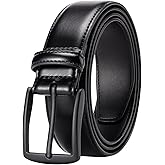KM Legend Mens Leather Dress Belt for Work Business and Casual
