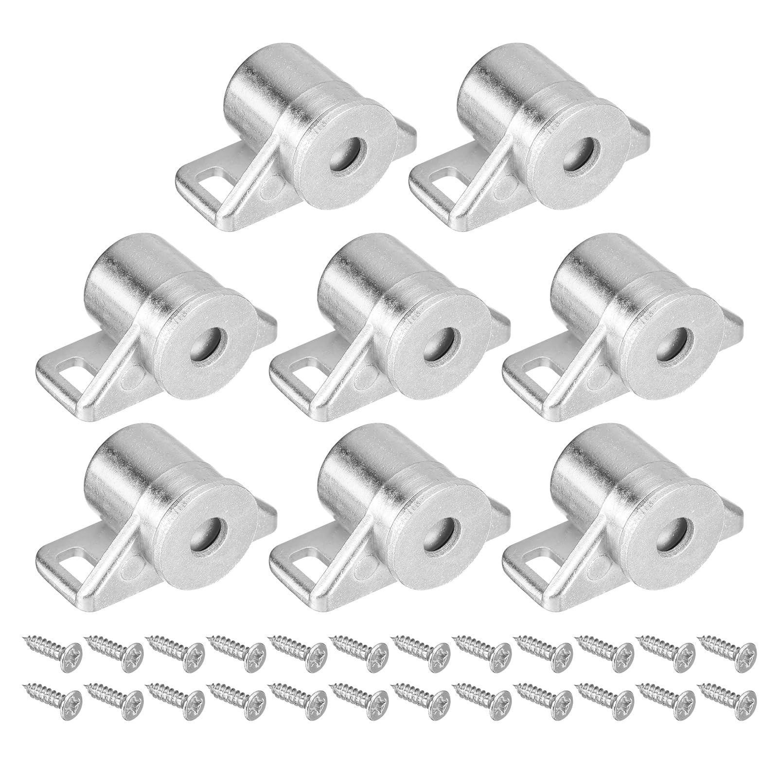 uxcell 8 Set Magnetic Cabinet Door Catch Zinc Alloy Magnet Cabinet Latch Closure Hardware for Kitchen Cupboard Closet Furniture Doors, Silver