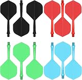 CyeeLife One Piece Dart Shafts and Flights 12pcs Black/Red/Blue/Green 2BA view 8