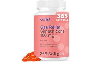 Curist Gas Relief Simethicone 180 mg Softgels (365 Count) - Digestive Relief, Bloating Relief & Anti Flatulence Gas Pills for Adults - Aids Bloating Relief (365 Softgels)