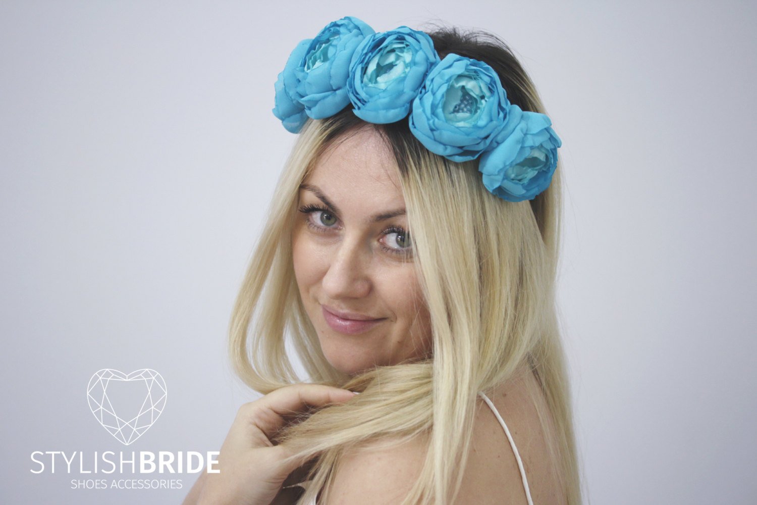 Amazon Com Wedding Flower Crown With Chiffon Flowers Flower Hair