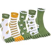 Benefeet Sox Women Toe Socks Funny Cute Five Finger Socks for Girls Colorful Cotton Crew Ankle Novelty Athletic Running Sock