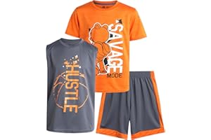 Pro Athlete Boys' Active Shorts Set - 3 Piece Dry Fit T-Shirt, Tank Top & Basketball Shorts - Activewear Set for Boys (8-16)