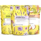 Epsom Salt for Soaking, Bath Salts with Lavender & Coconut & Eucalyptus Mint Scent 3 lb, Epsom Salts Bulk Spa Set for Women R