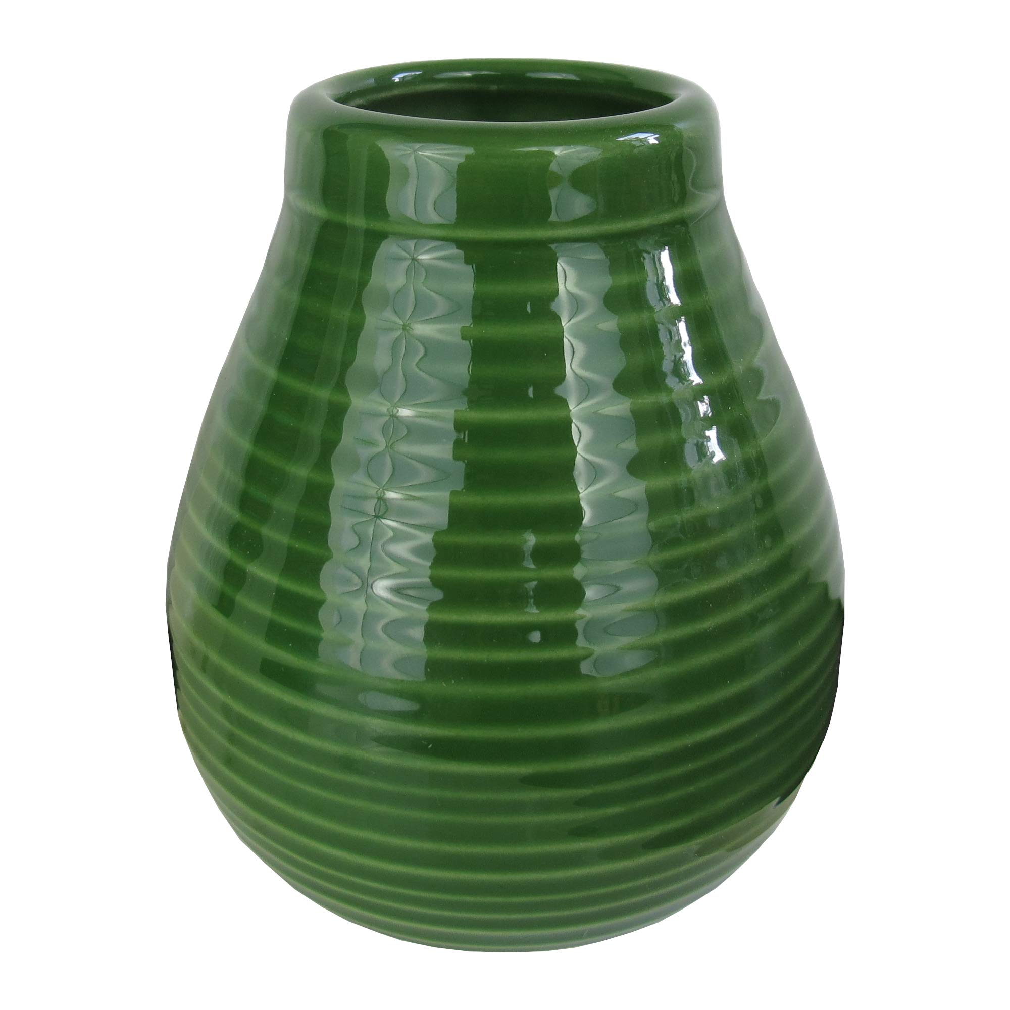 Gaucho Bruno Large Ceramic Yerba Mate Cup - Reusable, Slip-Proof Gripping and Easy Cleaning - Retains Heat, Ideal for Teabags - for Home and Travel Use - Green