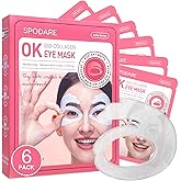 SPODARE OK Shape Eye Masks, 360° Fit Under Eye Patches with Caffeine and Collagen, Firming & Hydrating Eye Mask for Dark Circles and Puffiness, Self Care Gifts for Women - 6 Pairs, Mystery White