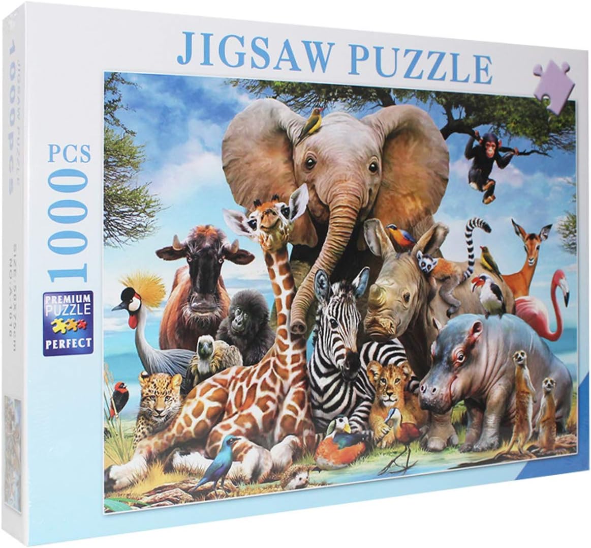 1000 Pieces Sights Views Jigsaw Puzzles for Adults, Puzzle Sets for Family, Cardboard Puzzles, Educational Games, Brain Challenge Puzzle for Kids Childrens (Animal)