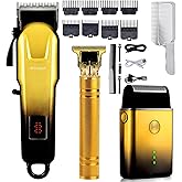 Hair Clippers Set for Men,Hair Clipper Trimmer with LED Display, Professional Cordless Hair Clipper Shaver Beard Trimmer, Hair Cutting Machine for Men, Holiday Gift for Him Father's Day Gift