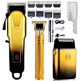 Hair Clippers Set for Men,Hair Clipper Trimmer with LED Display, Professional Cordless Hair Clipper Shaver Beard Trimmer, Hair Cutting Machine for Men, Holiday Gift for Him Father's Day Gift
