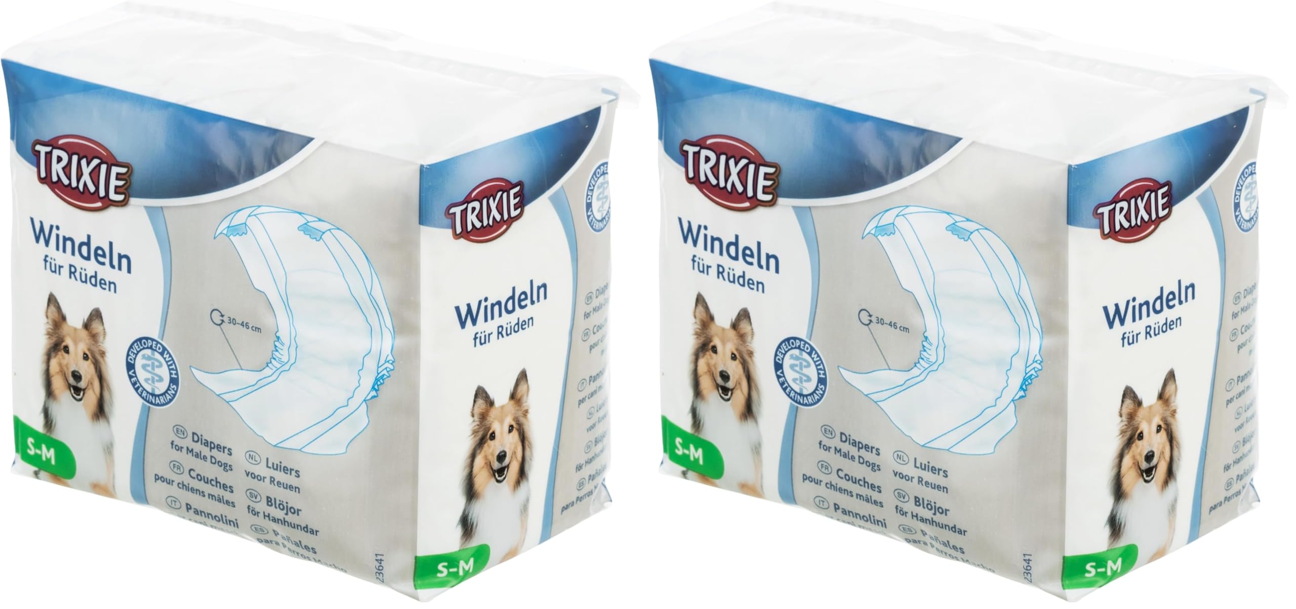 Trixie Twelve Diapers for Male Dog, Small/Medium (Pack of 2)