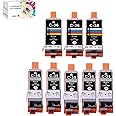 F FINDERS&CO PGI-35 CLI-36 Ink Cartridge Compatible with Canon PIXMA IP100 IP110 TR150 Printer, 8 Pack (5X PGI-35 Black, 3X CLI-36 Color)