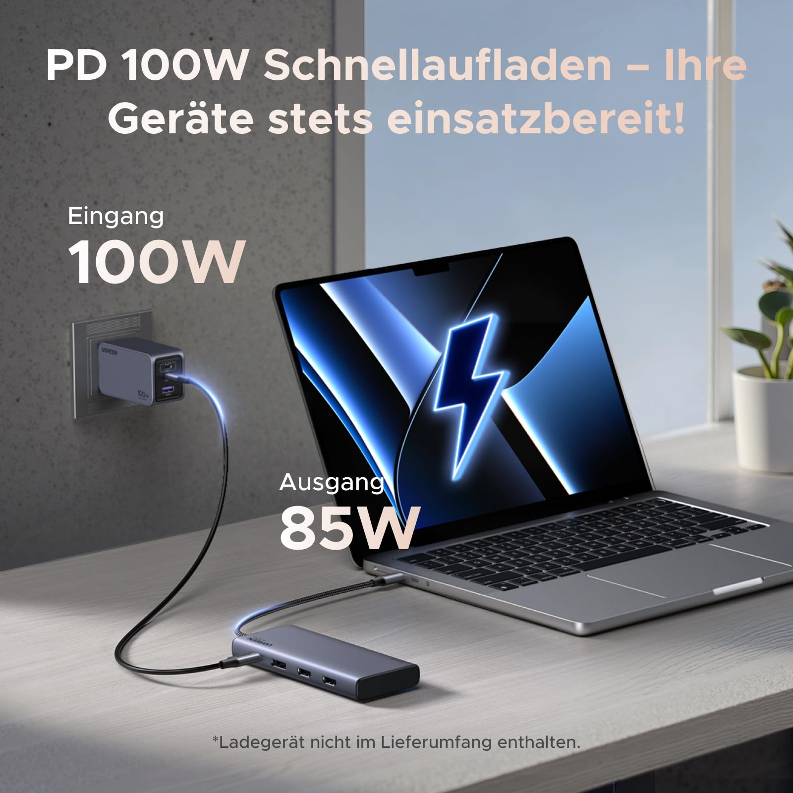 UGREEN Revodok Pro Triple Display Dock USB C Hub 2HDMI DP(4K@60Hz max.), Docking Station mit 10Gbps 4*USB Ports(2*USB A & 2*USB C), PD 100W 7