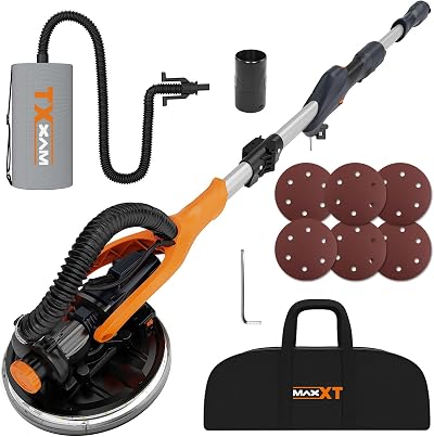 MAXXT Electric Foldable Drywall Sander with LED Light 225mm Disc 600-1900 RPM