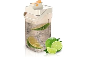 120 oz Cold Water Bottle, Clear Plastic Kettle with Lid, BPA-Free & Shatter-Resistant Refrigerator Pitcher, Perfect for Iced 