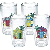 Tervis Made in USA Double Walled Beach House Retreat Collection Insulated Tumbler Cup Keeps Drinks Cold & Hot, 16oz 4pk, Beach House Assorted - No Lid