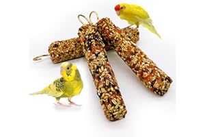 Acsist 3PCS Parakeet Treat,Natural Parrots Treat Sticks,Vegetable & Grain Style Sticks,Bird Treats for Cockatiel Lovebirds Budgies Canary Finches Myna Conure