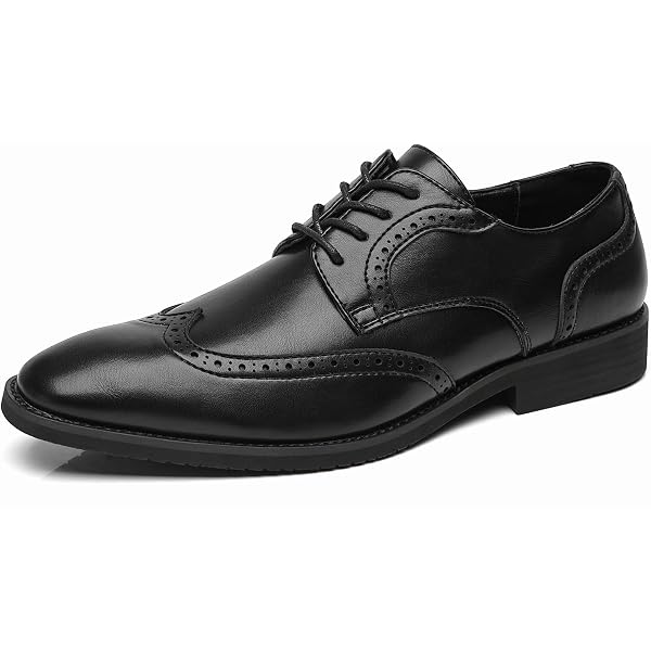 Amazon.com | Men's Multicolour Leather High-Top Wingtip Dress Oxfords Shoes  Retro Lace Up Brogue Formal Shoes for Business Leisure Dance Performance  Parties (Black,6)