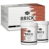 GLAINTE Brick Transformation Paint Kit for Fireplaces, Walls, 32 oz | For Interior/Exterior, White, Included Tools