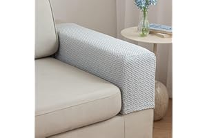 Yoovat Sofa Arm Covers Recliner Couch Armrest Covers Chair Arm Covers Protectors (Texture-Light Gray, Medium (Set of 2))