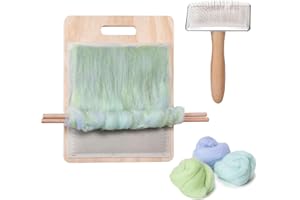 WILLOWDALE Wool Blending Board Carding Brush Set for Fiber, Wool Carders with Yarn Brush and Wooden Craft Sticks for Blending