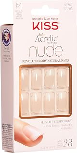 KISS Salon Acrylic Nude Graceful Medium Length Nails Set 28 Nails Glue File view 7