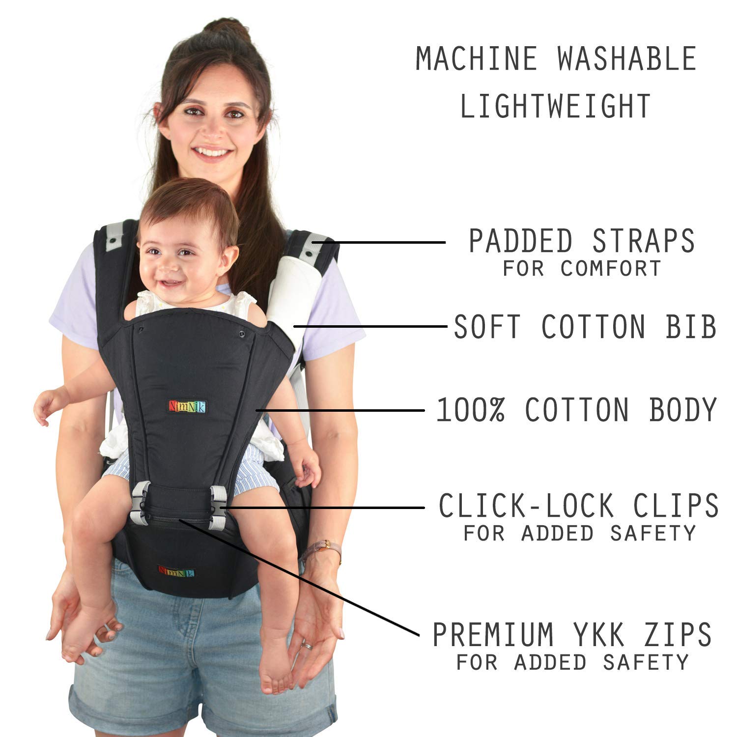 Baby Carrier Hip Seat Sling by NimNik Best Safe Backpack Carriers Back